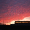 Red sky at night over Merry Hill Centre