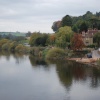 River Severn view from the footbridge at Arley near Bewdley