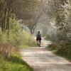 Cyclist on a byway at Mursley, Bucks