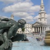 Trafalgar Square fountain with St Martin-in-the-Fields