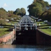 Caen Hill Locks on the Kennet and Avon canal at Devizes