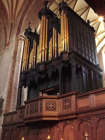 Milton organ at Tewkesbury Abbey