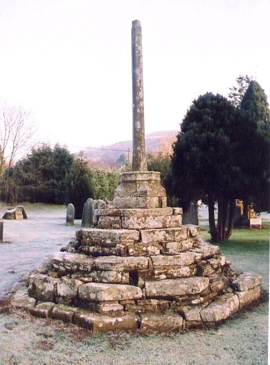 Restored medieval preaching cross, Aymestry, Herefordshire