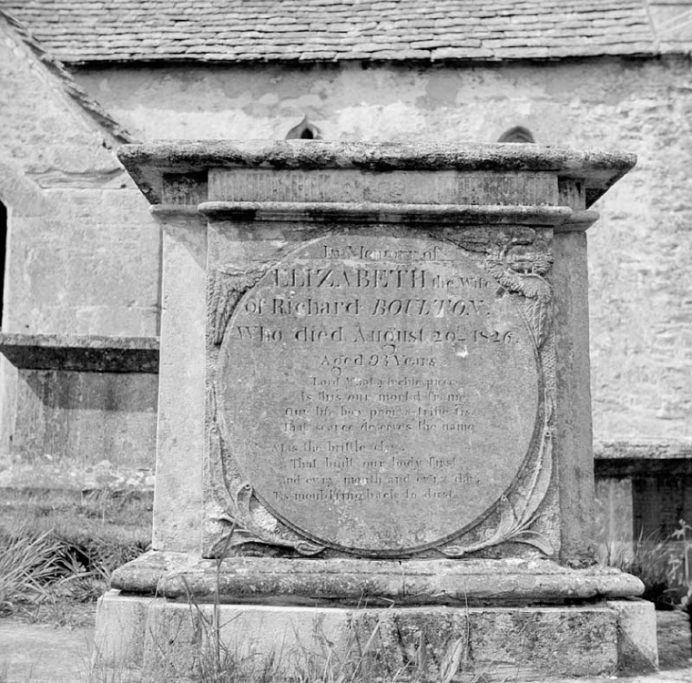 Duntisbourne Rous - tomb of Elizabeth Boulton