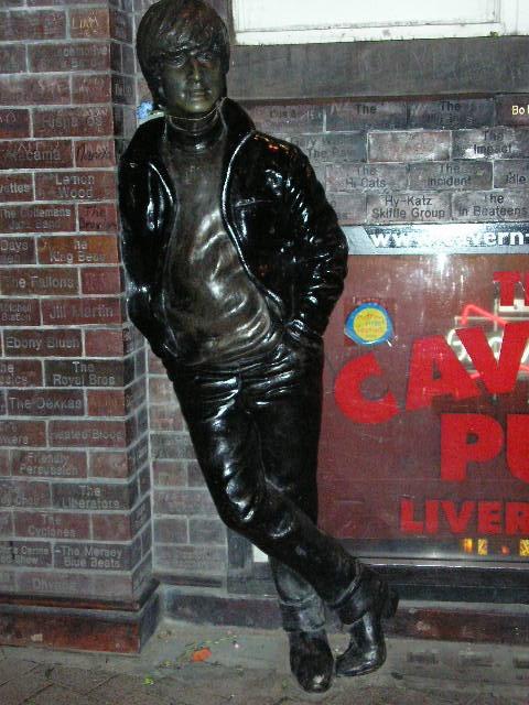 Statue of John Lennon, on Matthew Street near Cavern club, Liverpool