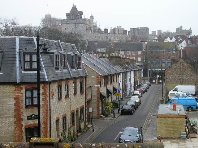 Village of Windsor, castle in background