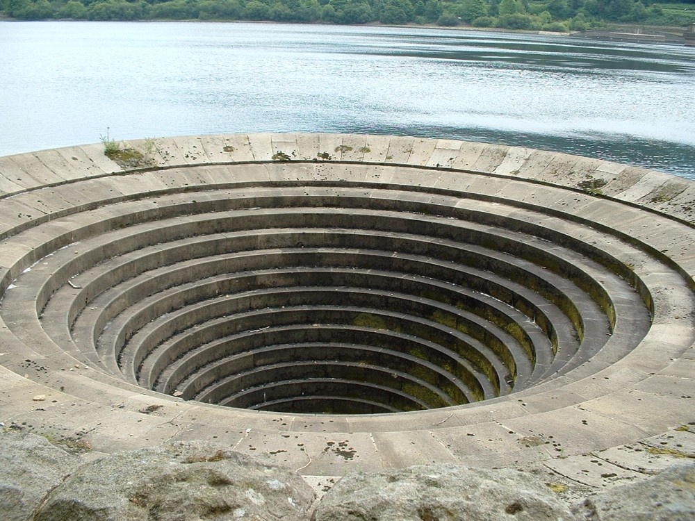 'Plug hole', Ladybower Reservoir, near Bamford, Peak District.
