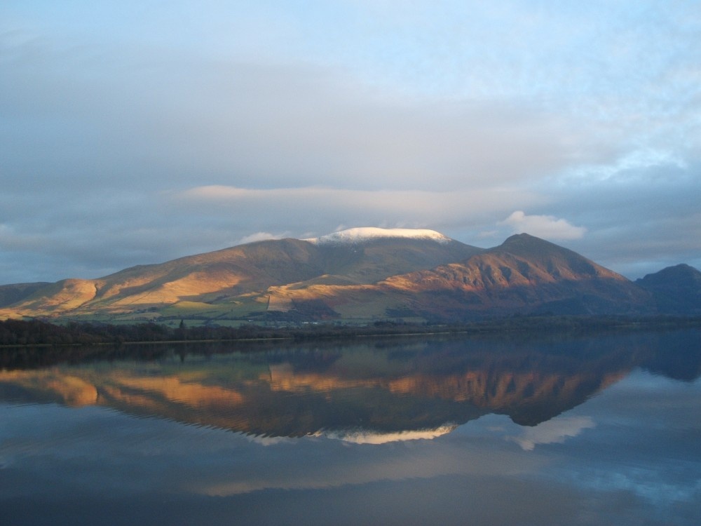 This is Skiddaw as viewed across Bassenthwaite lake, please notice the reflection in the lake.
