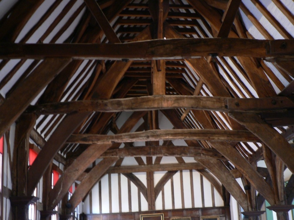 Another view of the oak beams in The Great Hall of The Merchant Adventurers' Hall, York