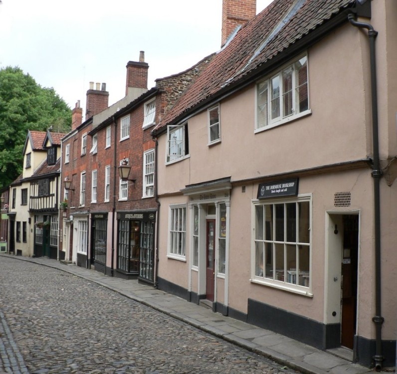 Second view of Elm Hill at  Norwich.