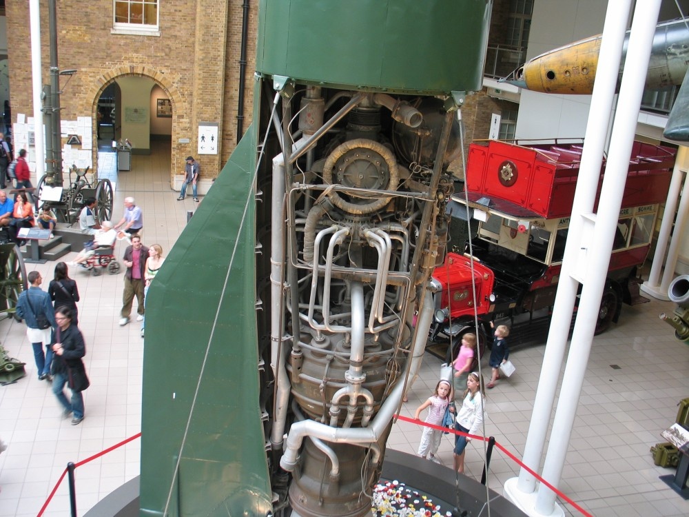 Imperial War Museum, London. German V2 Missile, Engine detail
