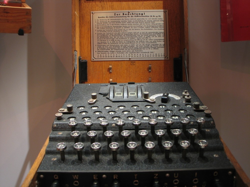 Imperial War Museum, London. German enciphering machine 'ENIGMA'