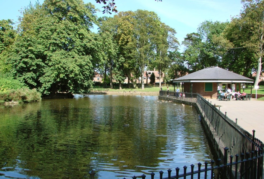 The lake in Arnot Hill Park, Arnold, Nottinghamshire