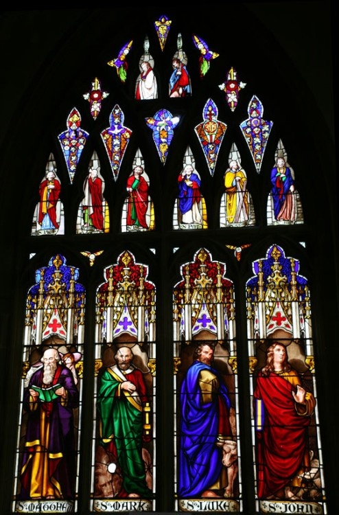 Victorian stained glass windows, St Helen's Church, Abingdon, Oxfordshire.