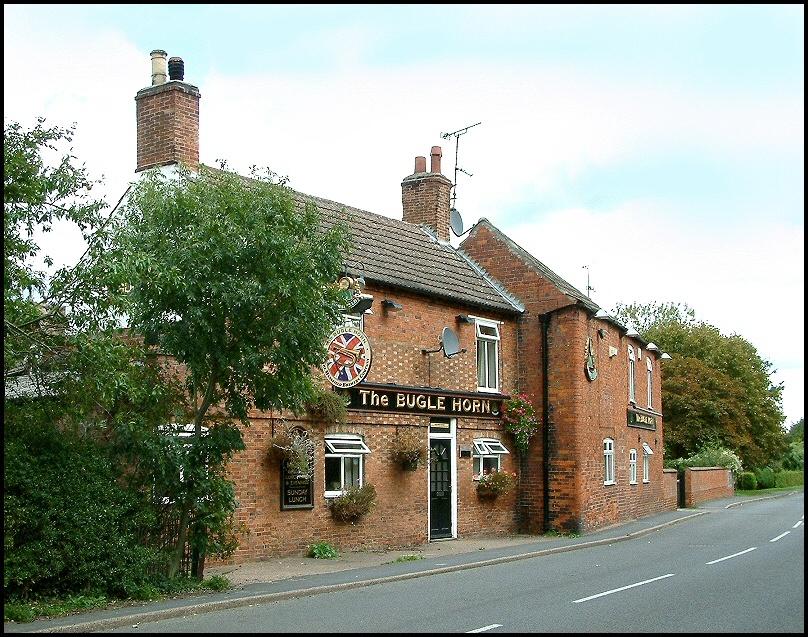 The Bugle Horn pub at Bassingham, a large village about 8 miles SSE of Lincoln.