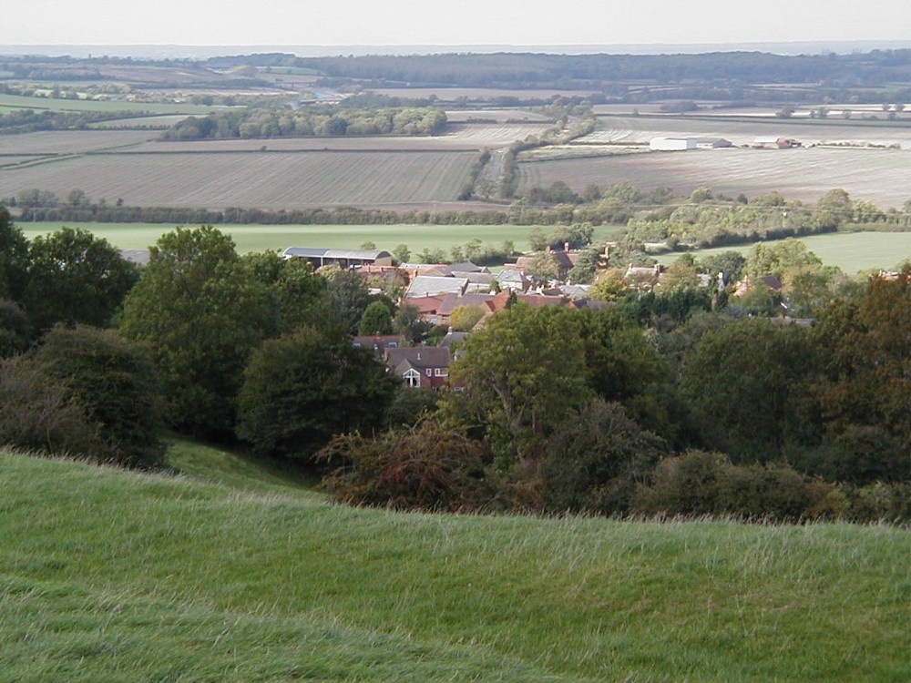 Village seen from Burton Dassett country park, Warwickshire