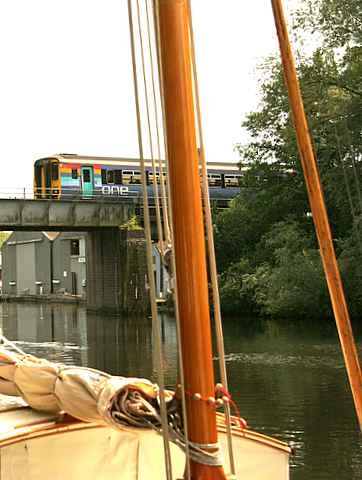 The Bittern Line Train through the Norfok Broads at Hoveton
