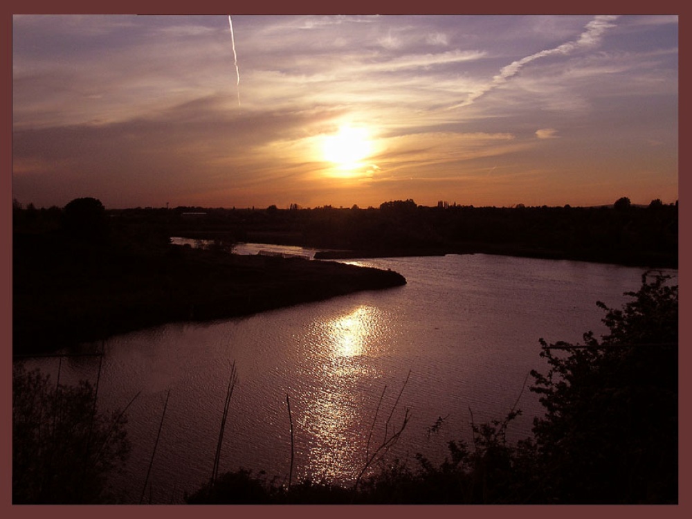 Sunset at the Woolston Eye, Woolston, Warrington, Cheshire.
