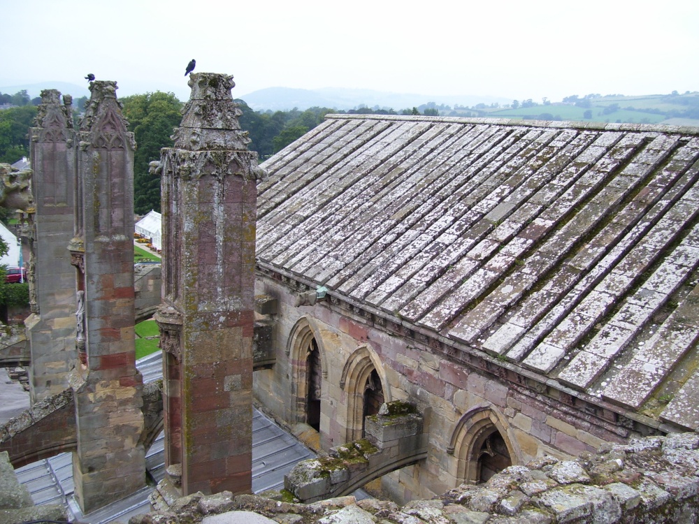 From the roof of Melrose Abbey, Melrose, Borders, Scotland.