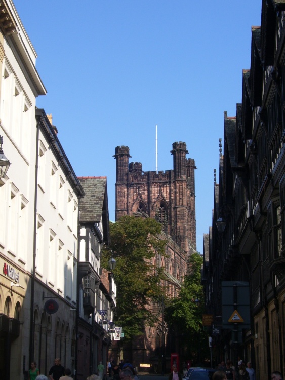 Chester Cathedral from afar, Chester