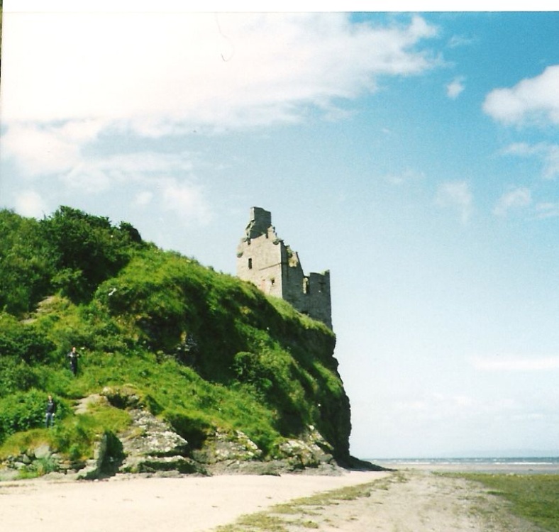 A castle ruin on the east coast of Ayrshire, Scotland