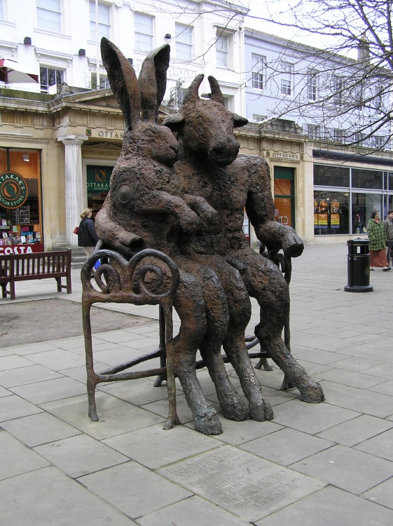 Bronze statue in the town centre, Cheltenham, Glos