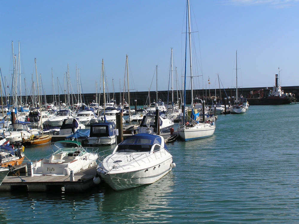 A forest of masts at Brighton marina, East Sussex.