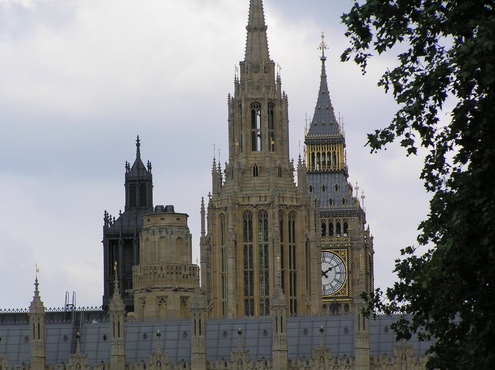 A forest of spires on the Houses of Parliament, central London