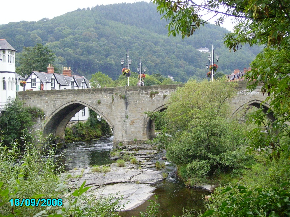 The bridge in the centre of Llangollen in North Wales