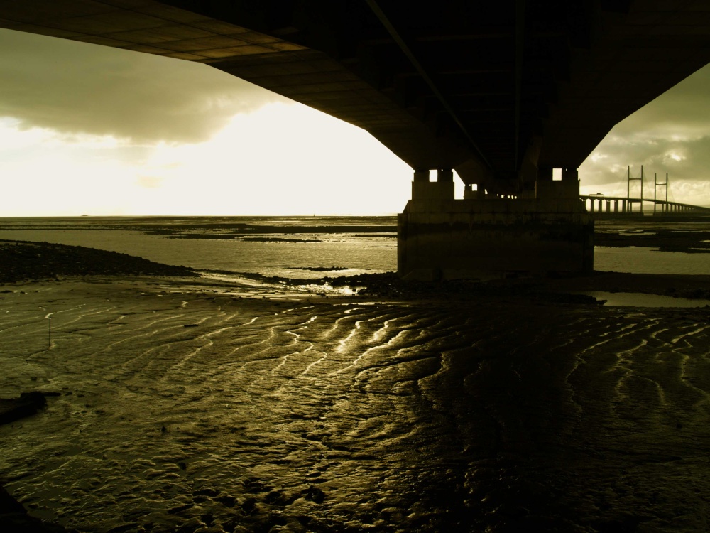 Under the Severn Bridge, Severn Beach, Gloucestershire