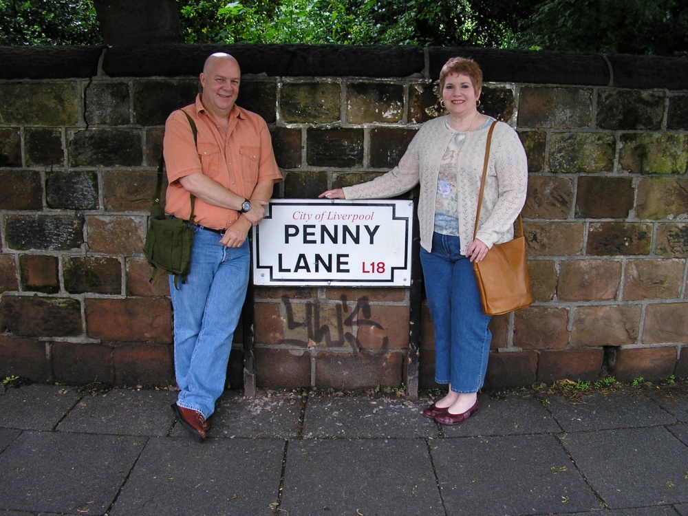 Gordon & Pattie at Penny Lane, Liverpool