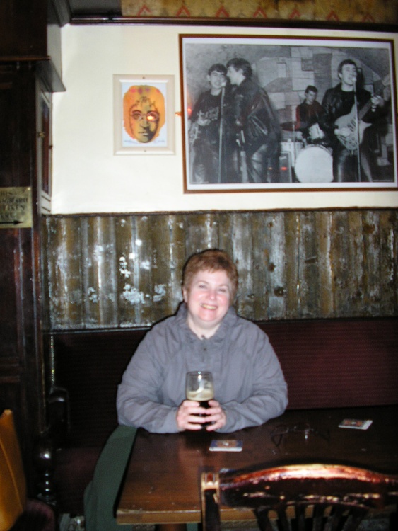 Pattie at The Grapes where The Beatles used to drink