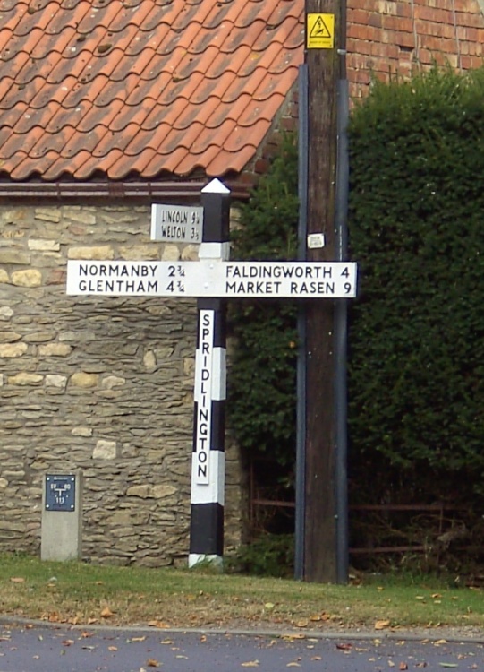 Village sign post, Spridlington, Lincolnshire