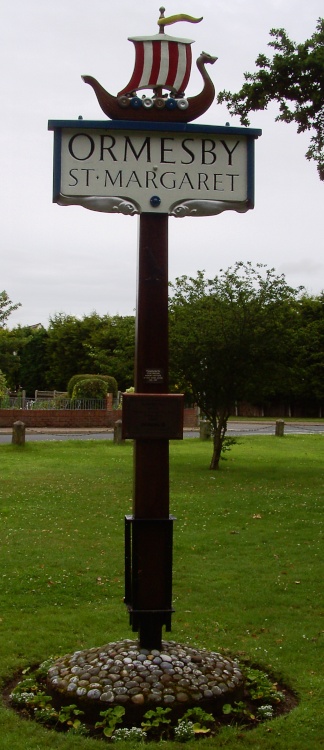 Ormesby St Margaret Village Sign Post, Norfolk