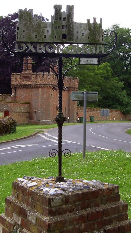 Oxborough village Sign in Norfolk