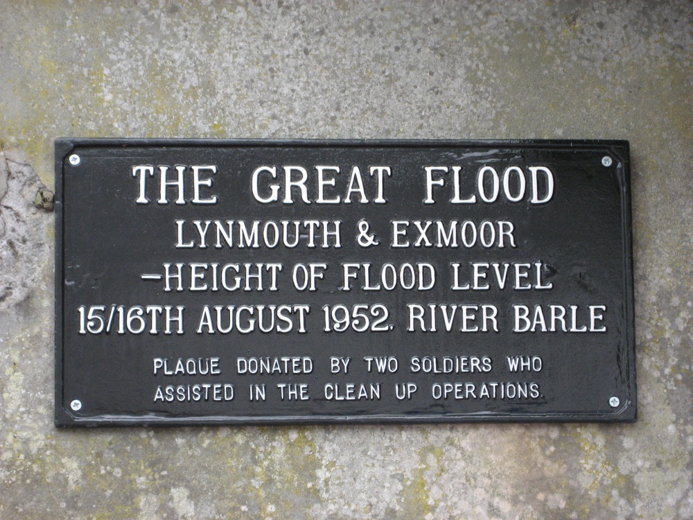 Flood Level Sign at Dulverton, Somerset