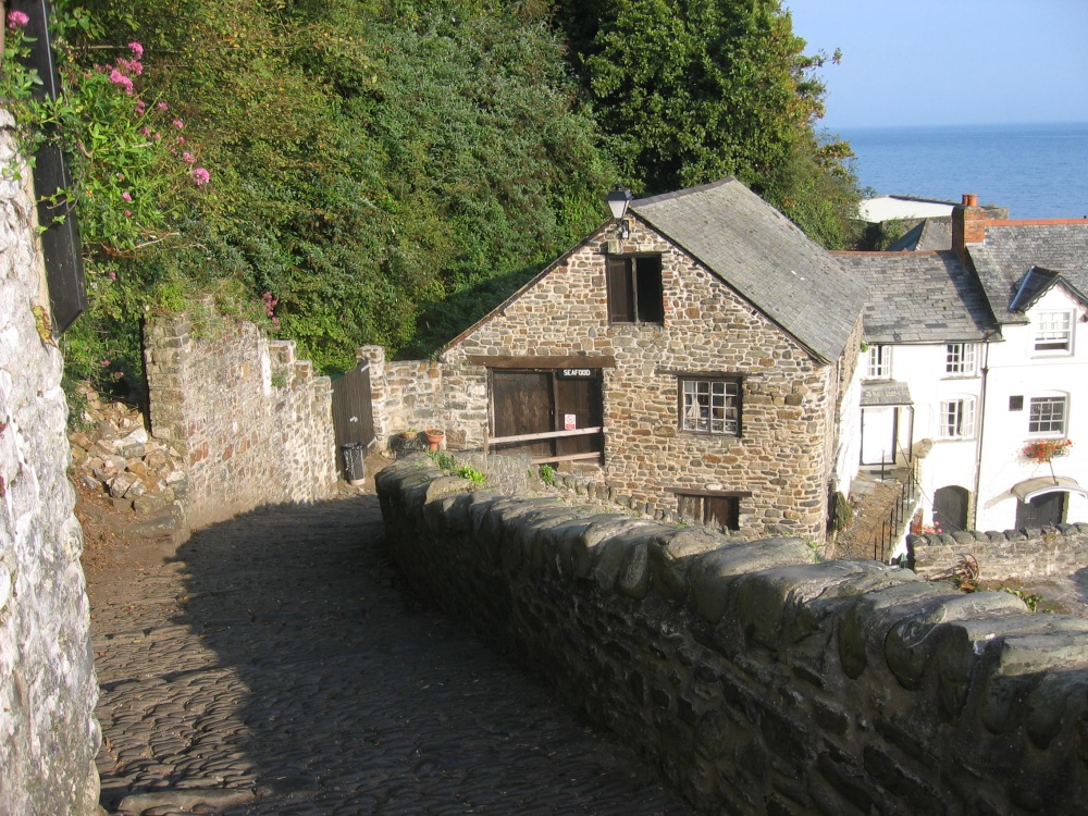On the way down at Clovelly, Devon
