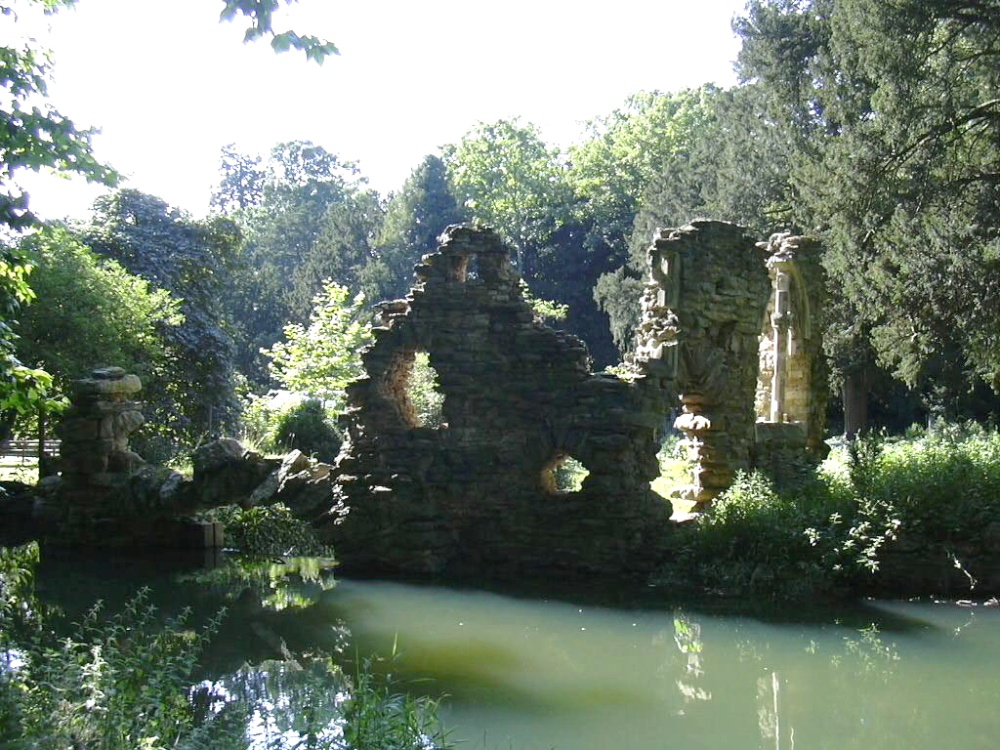 Folly ruin in the grounds of Belton House in Belton, Lincolnshire