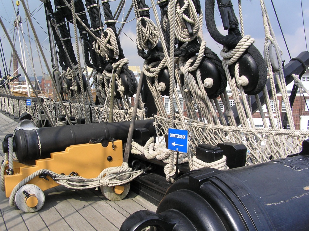 On HMS Victory's deck, Portsmouth, Hampshire