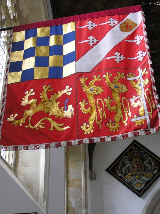 Arundel flag hanging in the chapel at the castle, West Sussex