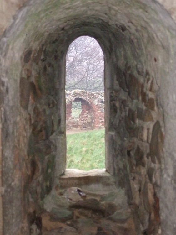 Looking out from within Castle Rising Castle