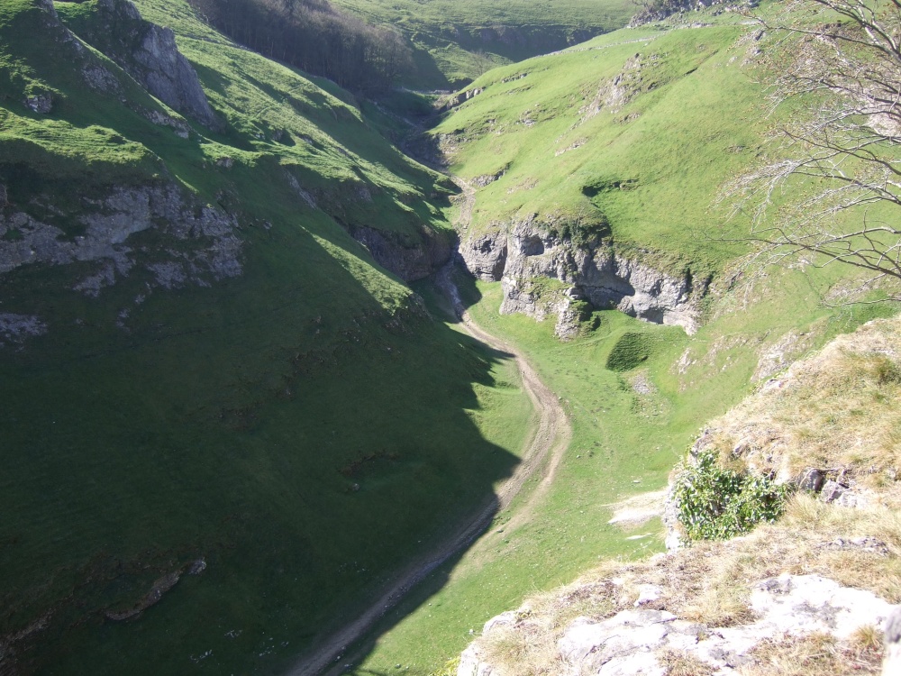View of valley behind Peveril Castle