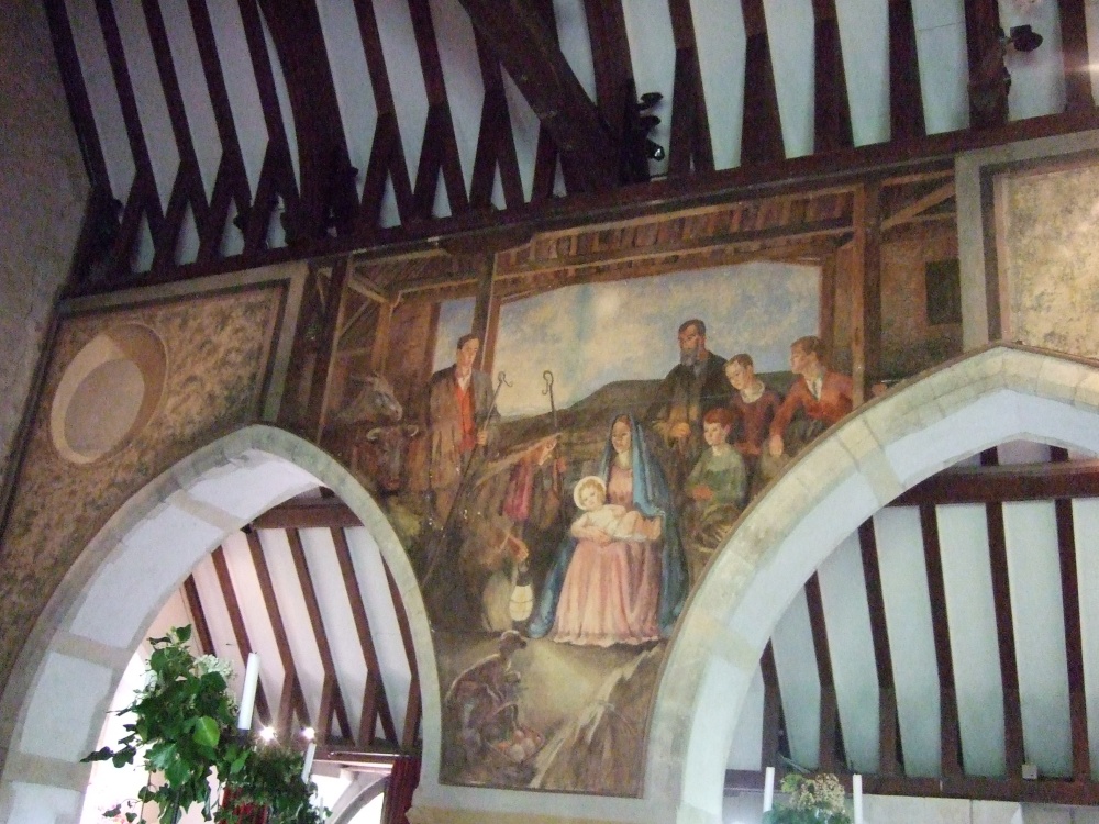 Interior St Michael's Church, Berwick, East Sussex