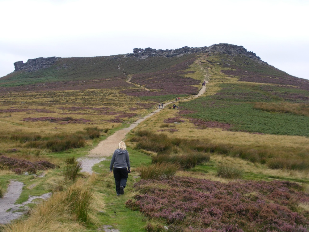 Walking to craggs on Longshaw