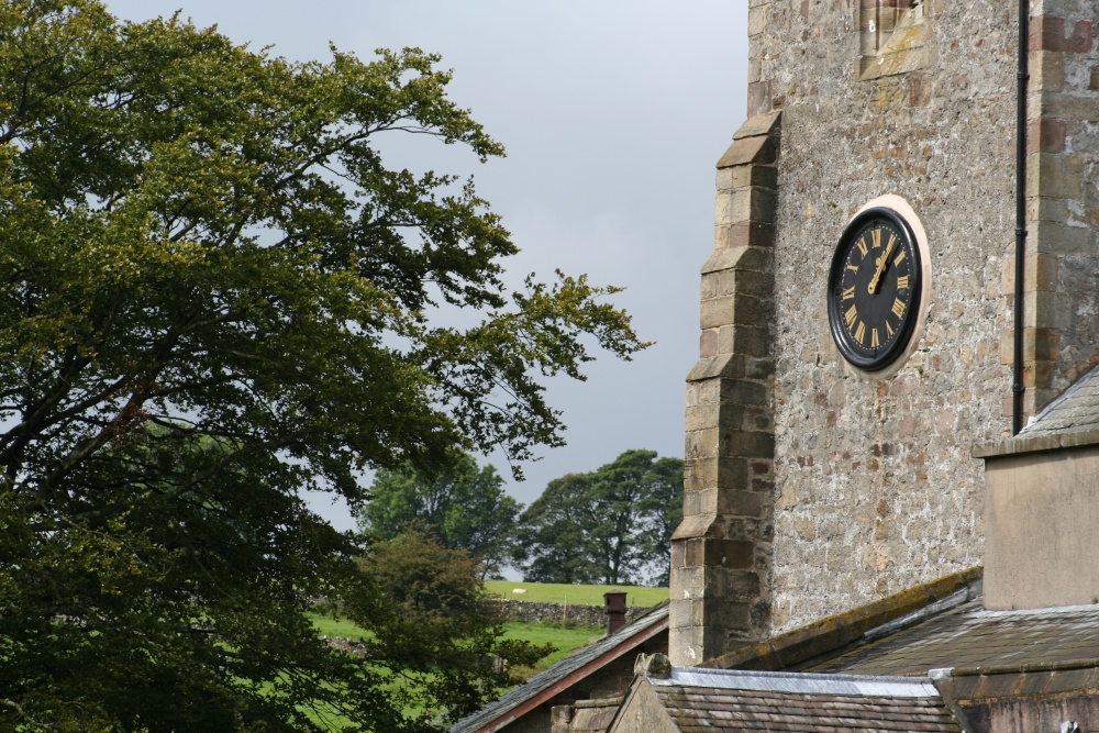 The clock on St. Andrew's Church at Slaidburn