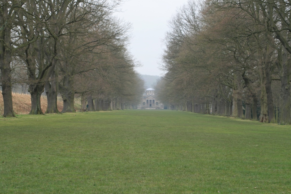 The Chaple and long walk at Gibside.