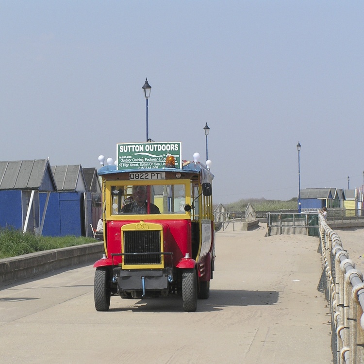 Road train on prom Sutton on Sea
