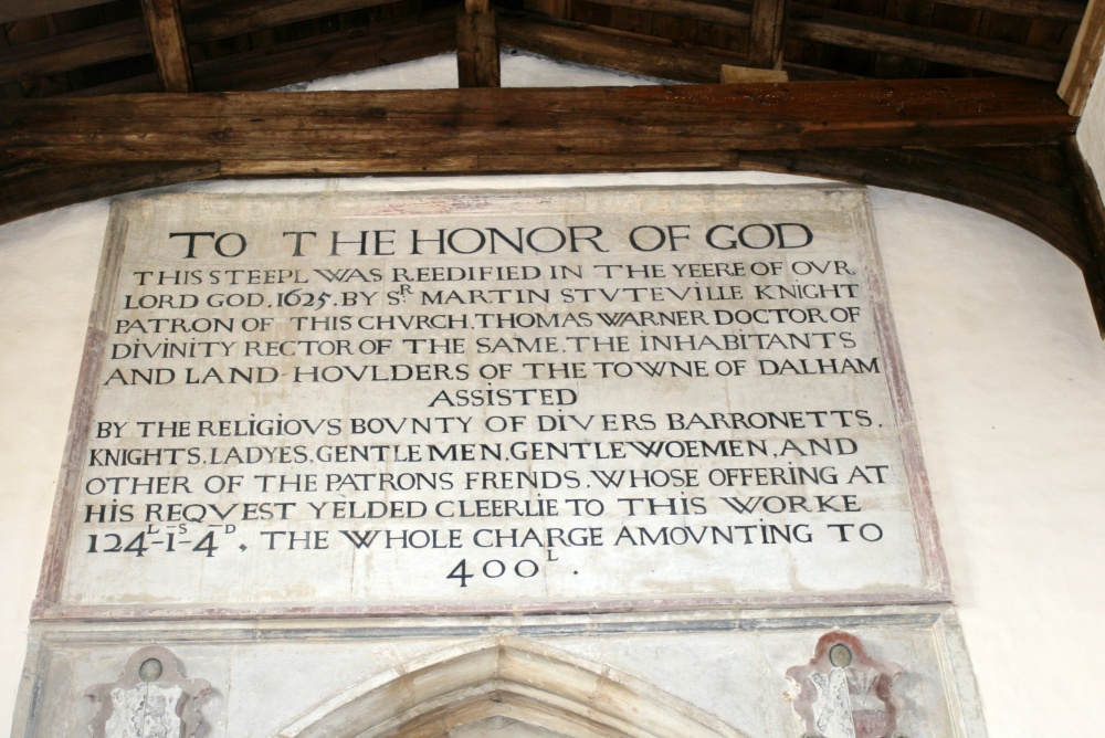 Wall tablet in St Mary's, Dalham