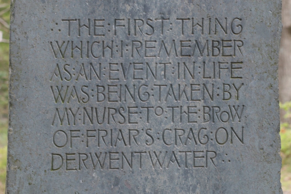 Inscription on Ruskin Memorial, Friars Crag