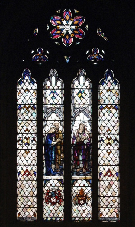 Stained glass window at St Nicholas Church, Leicester